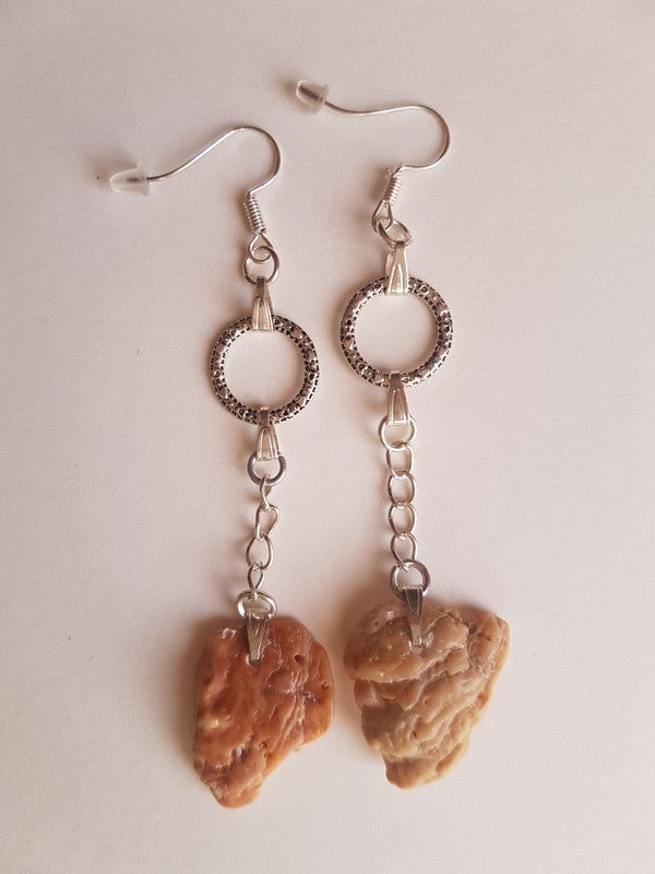 Boucles d'oreilles - Striées chaînettes argentées