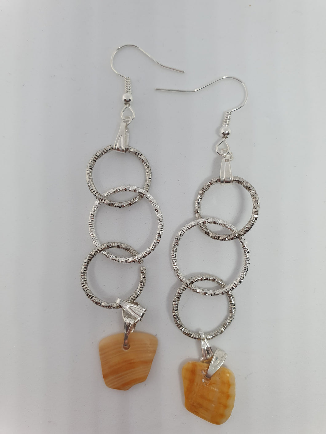 Boucles d'oreilles - doubles anneaux striés