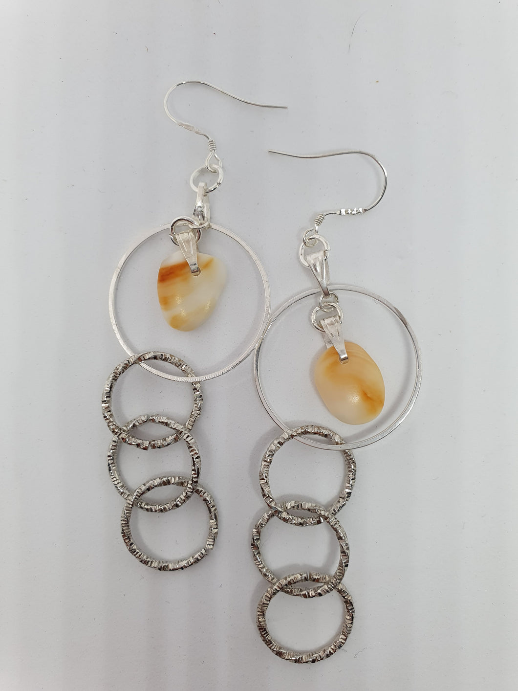 Boucles d'oreilles - doubles anneaux striés