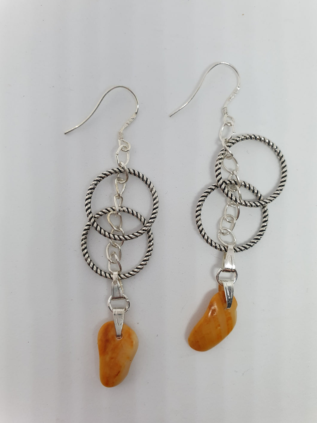 Boucles d'oreilles - doubles anneaux striés