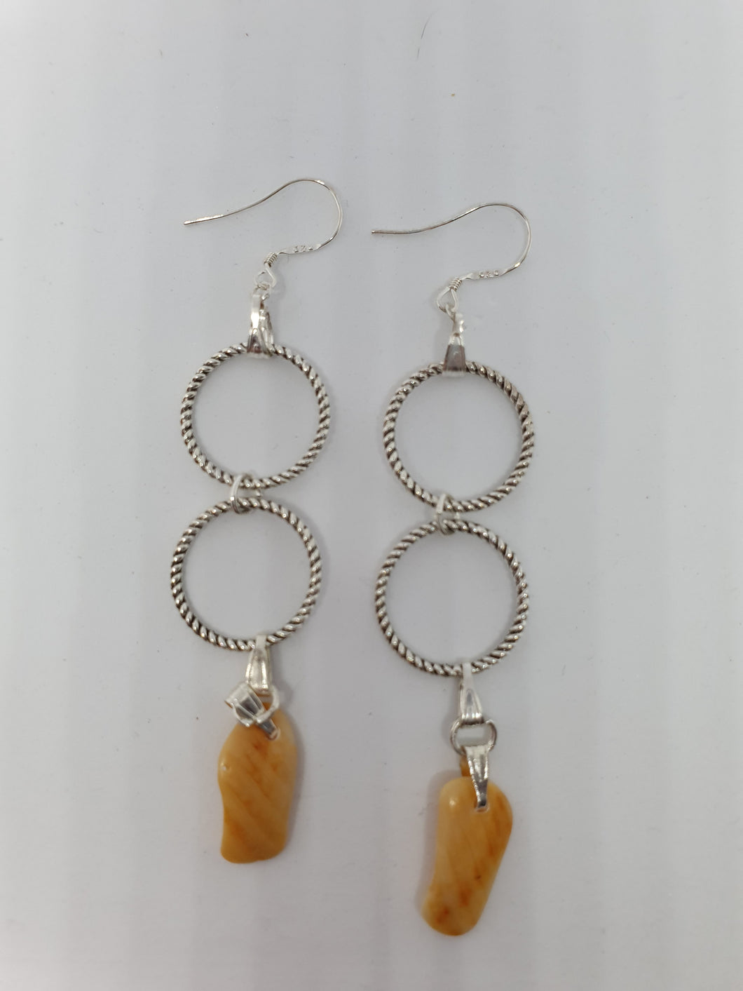 Boucles d'oreilles - doubles anneaux striés