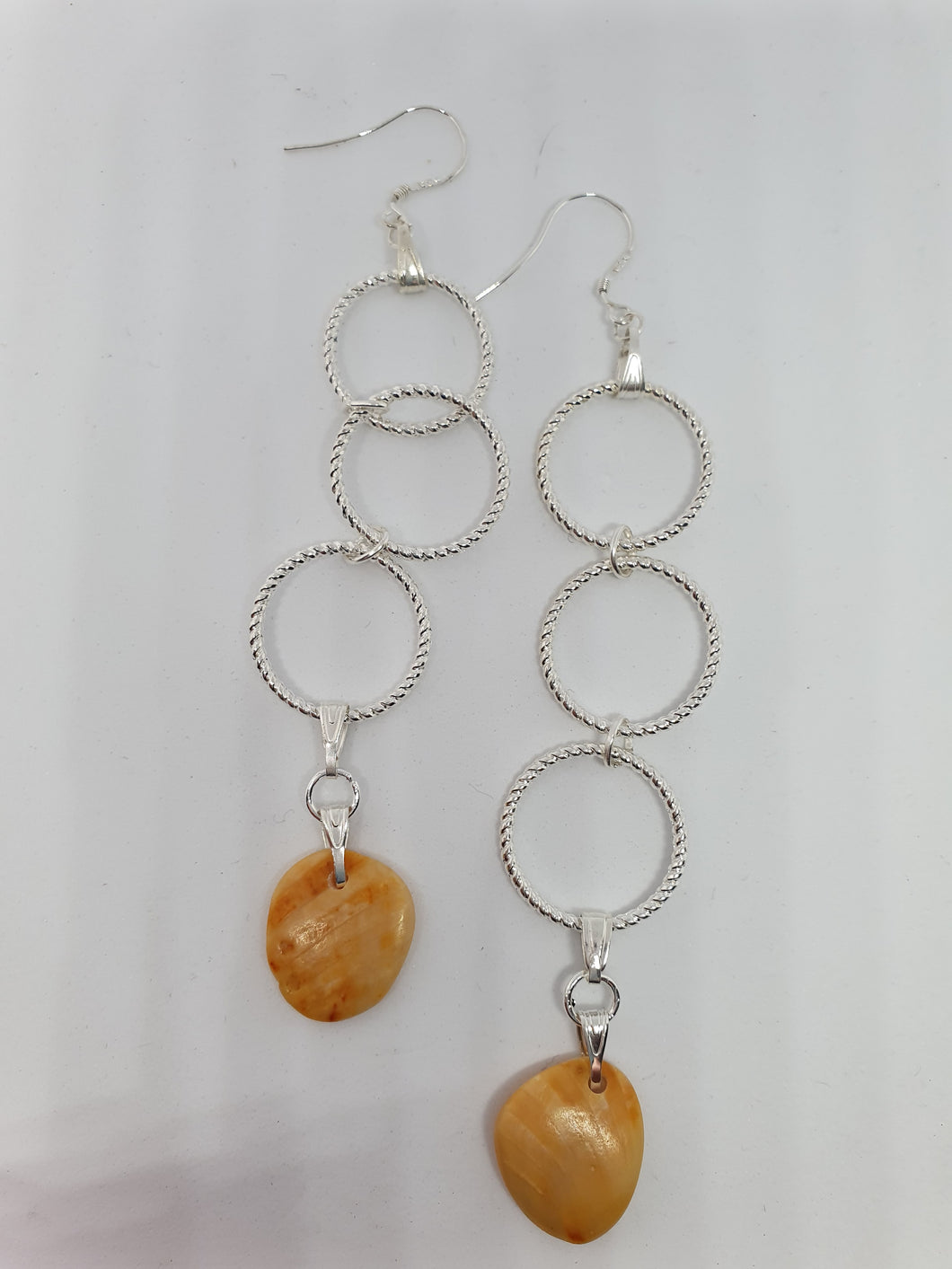 Boucles d'oreilles - doubles anneaux striés