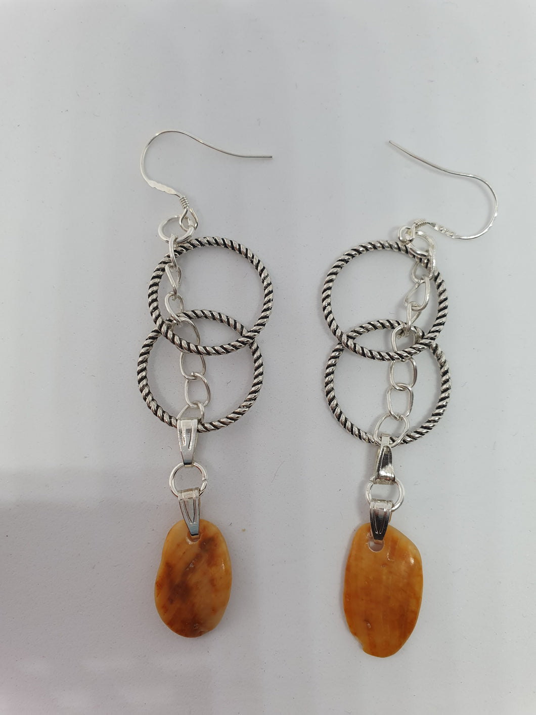 Boucles d'oreilles - doubles anneaux striés