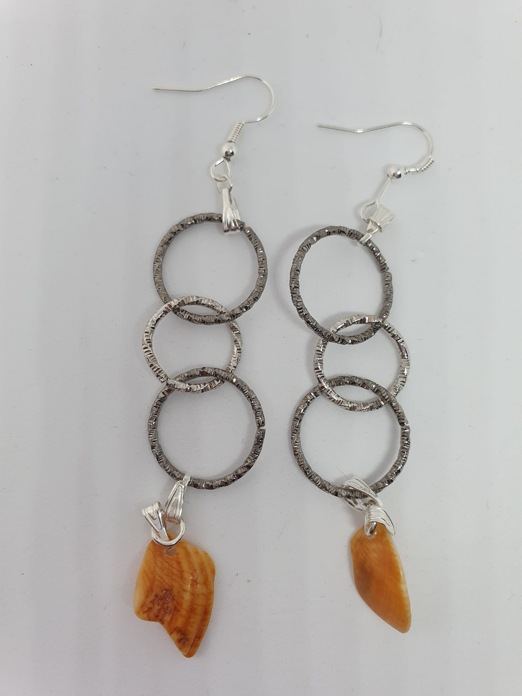 Boucles d'oreilles - doubles anneaux striés