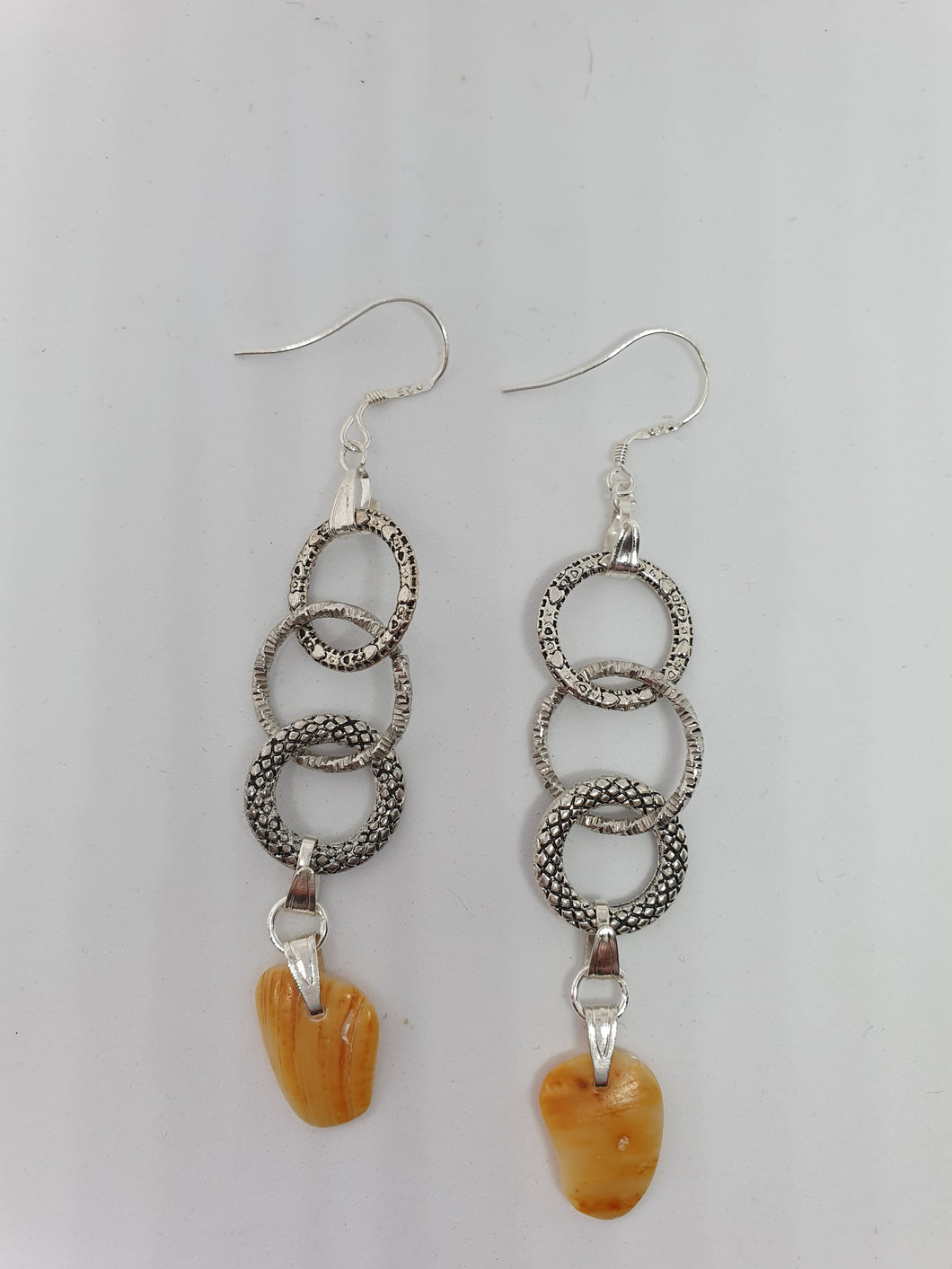 Boucles d'oreilles - doubles anneaux striés