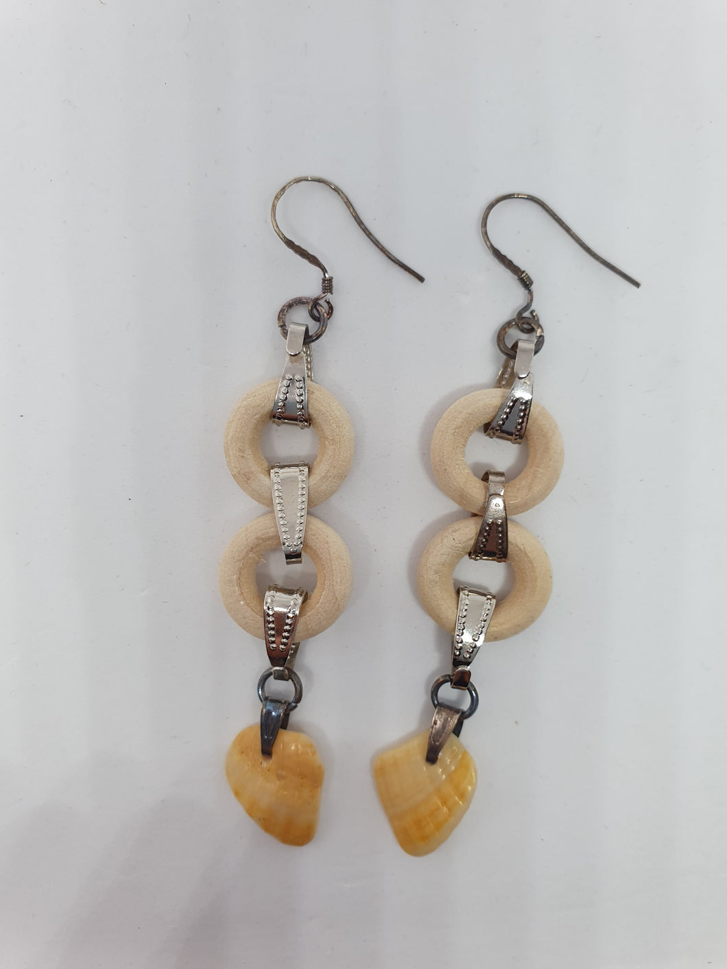 Boucles d'oreilles en anneau boisé