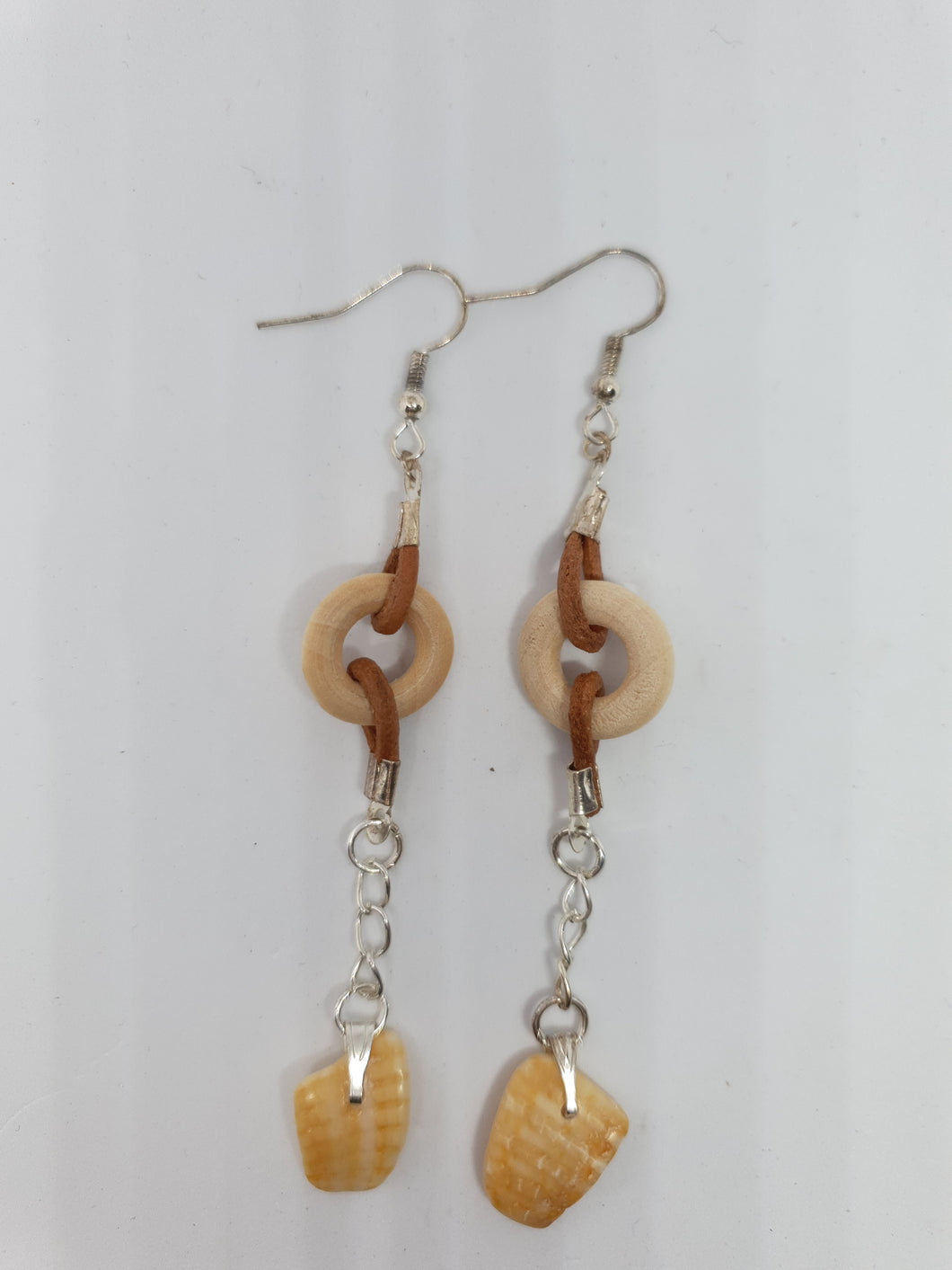 Boucles d'oreilles en anneau boisé