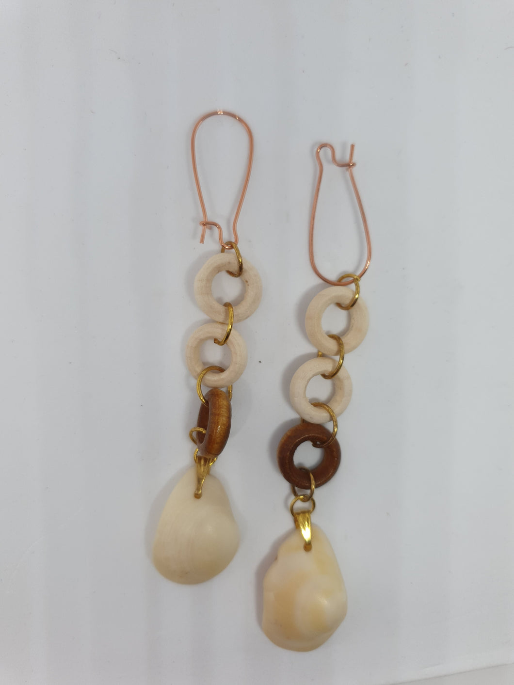 Boucles d'oreilles en anneau boisé