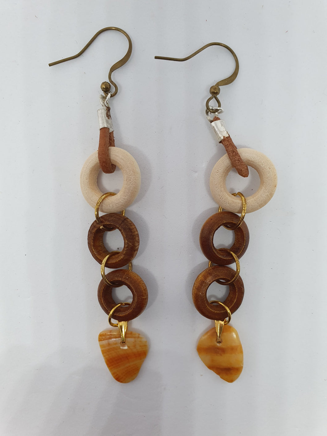 Boucles d'oreilles en anneau boisé