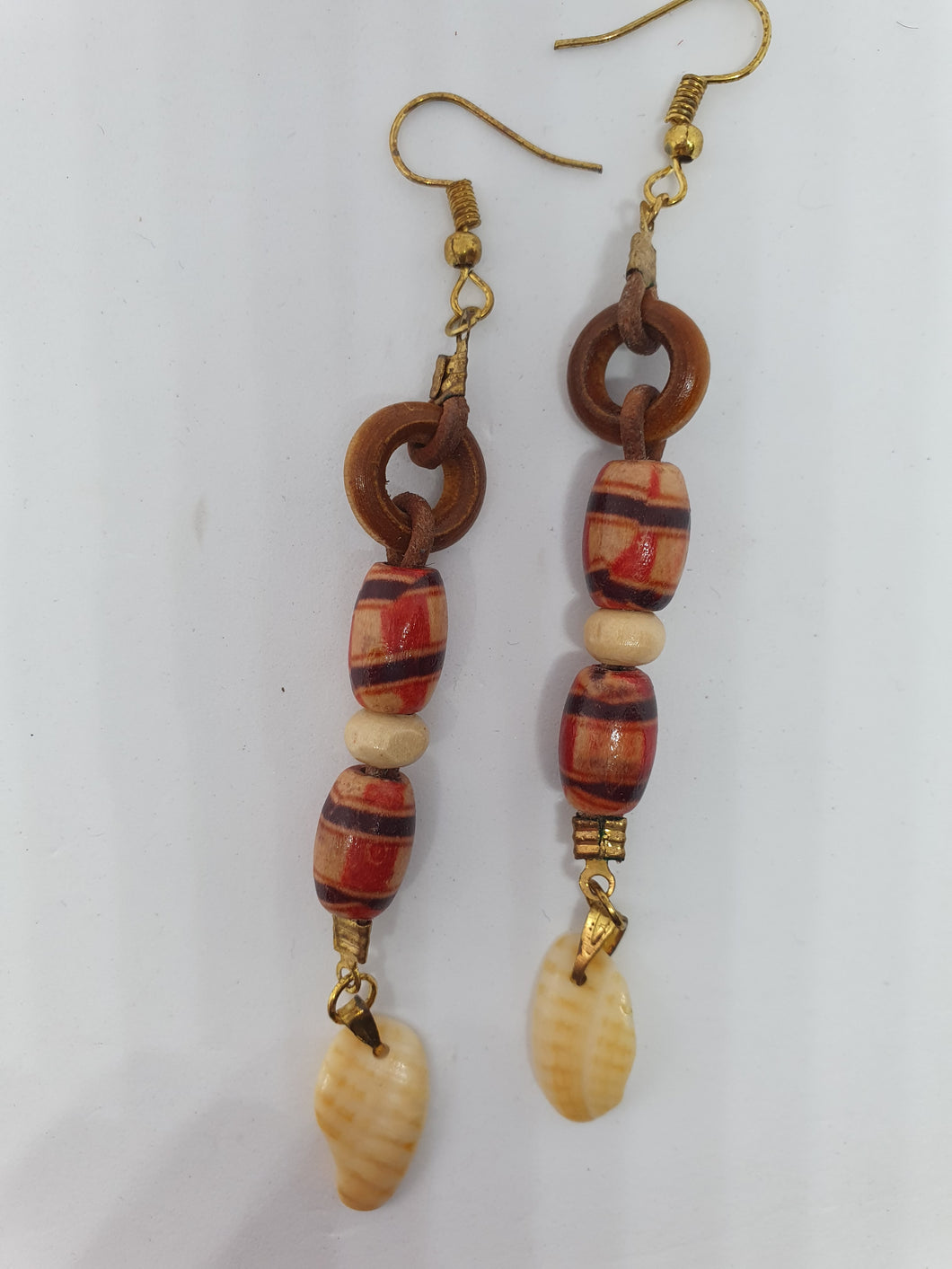 Boucles d'oreilles en anneau boisé