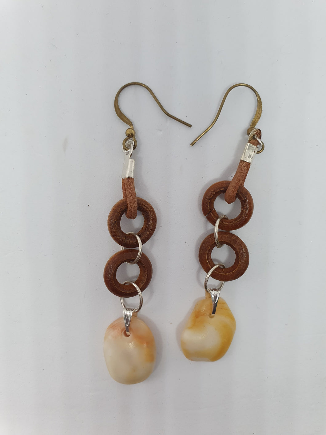 Boucles d'oreilles en anneau boisé