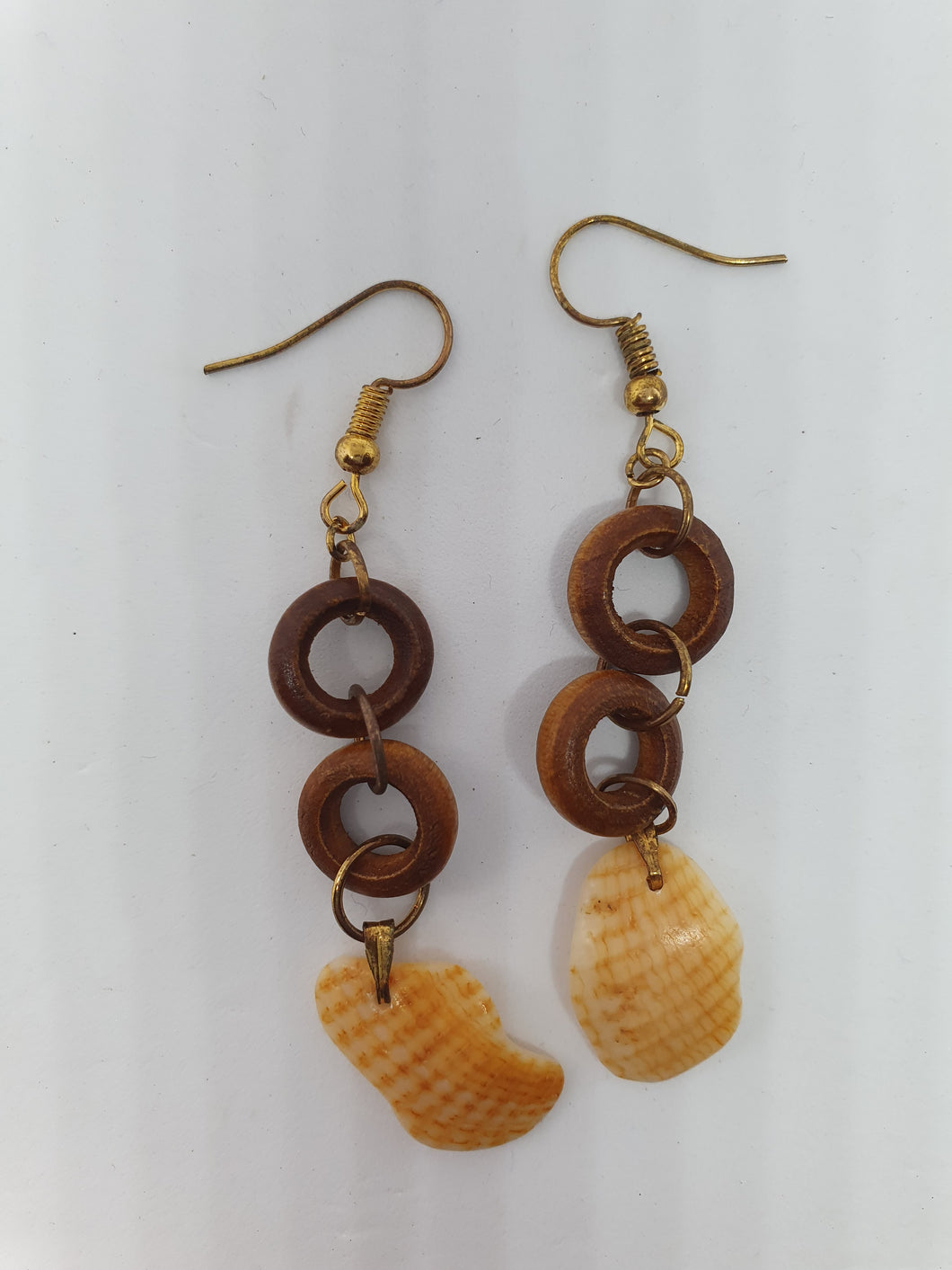 Boucles d'oreilles en anneau boisé