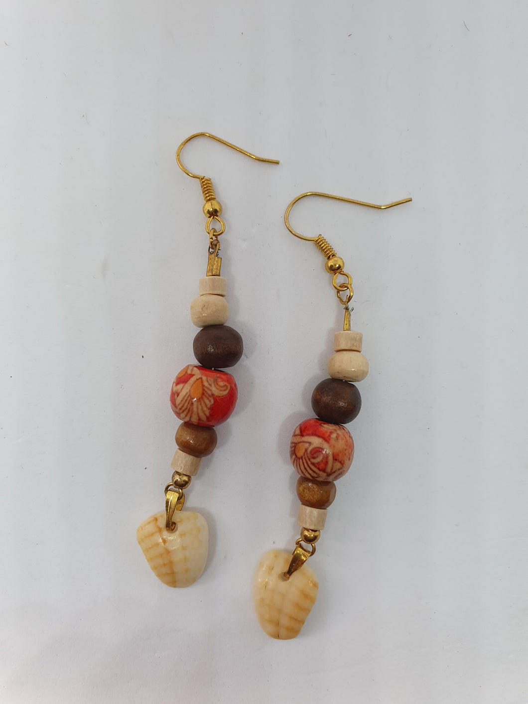 Boucles d'oreilles en perles boisées