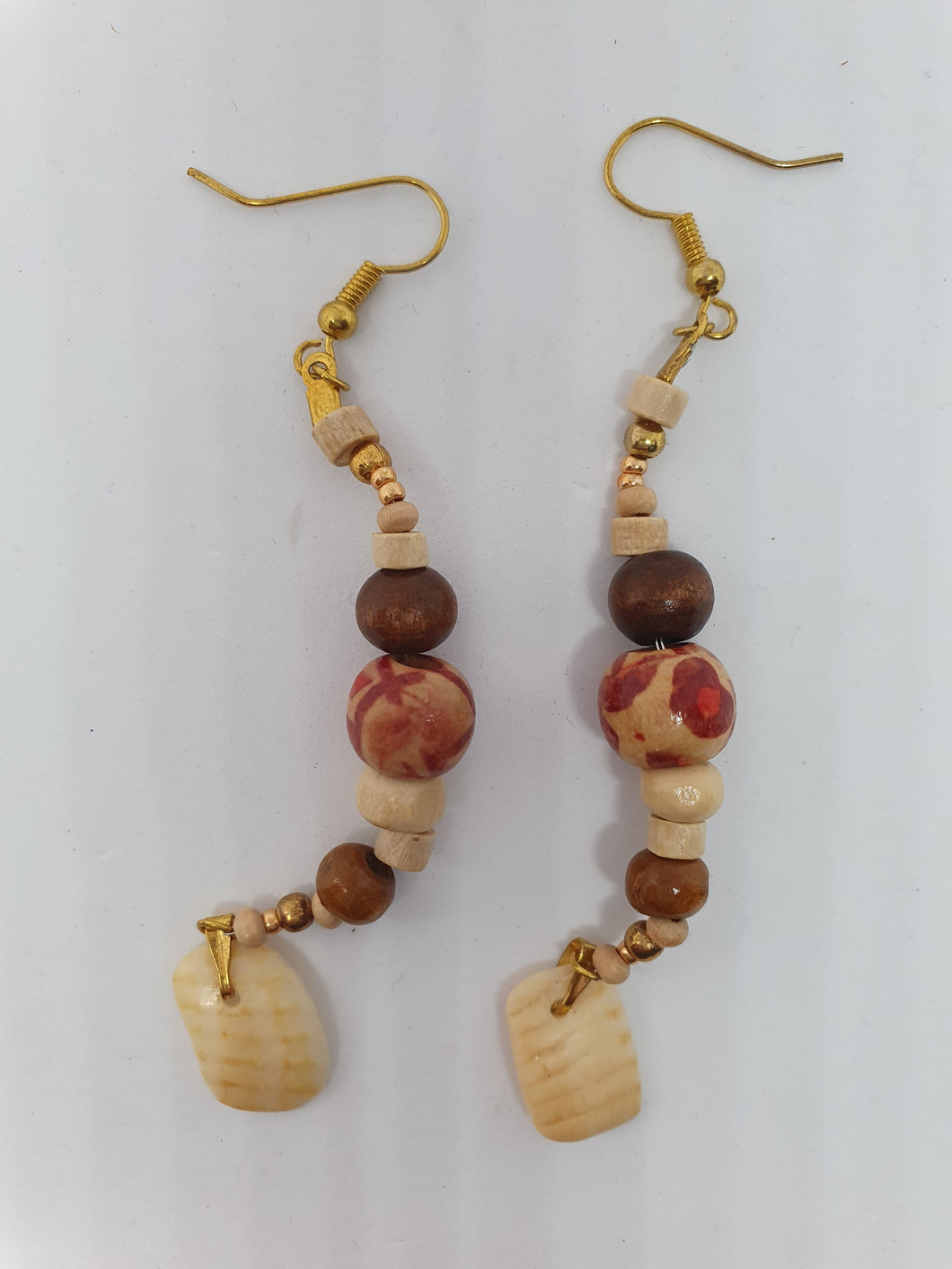 Boucles d'oreilles en perles boisées