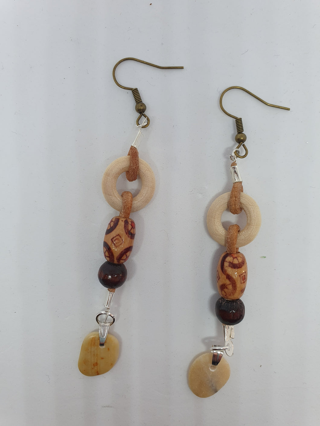 Boucles d'oreilles boisées été en couleur