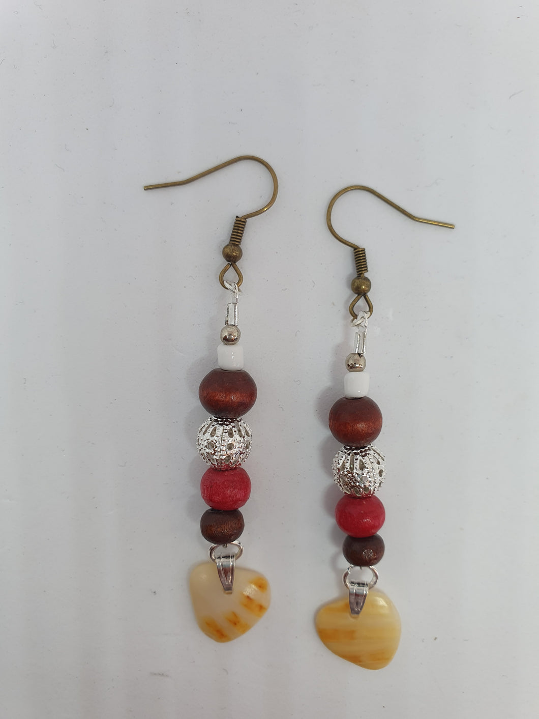 Boucles d'oreilles boisées été en couleur