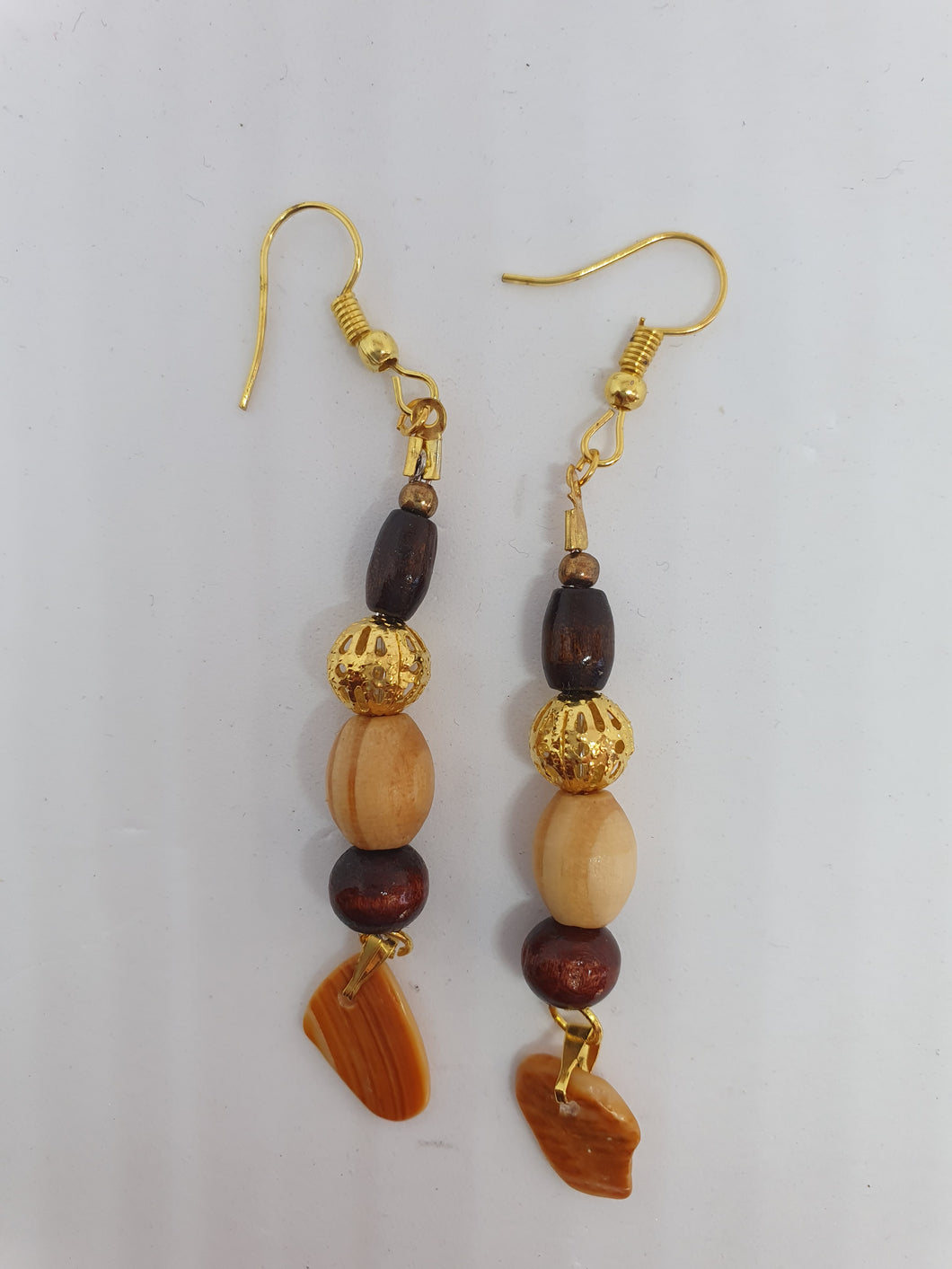 Boucles d'oreilles boisées été en couleur