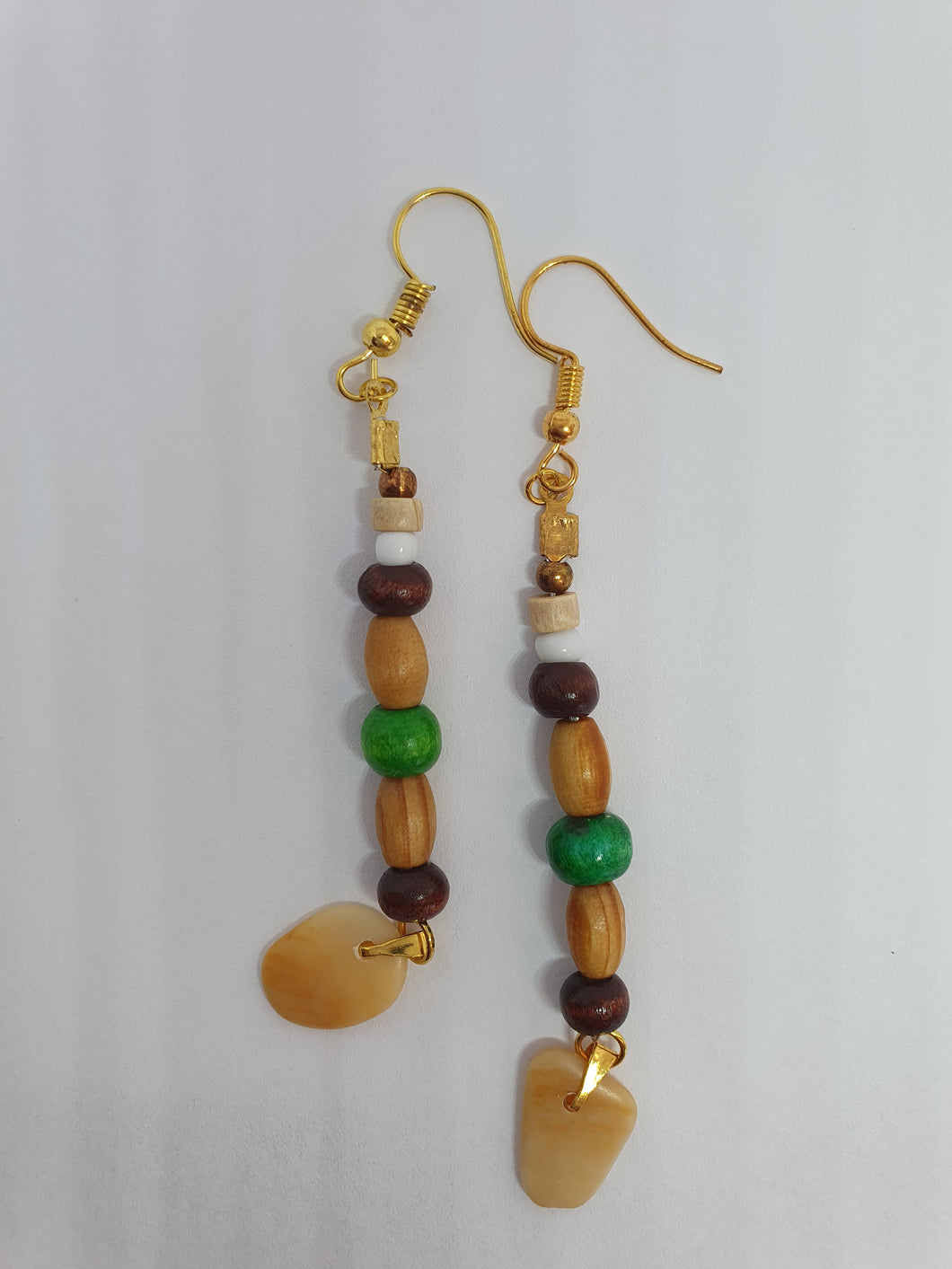 Boucles d'oreilles boisées été en couleur