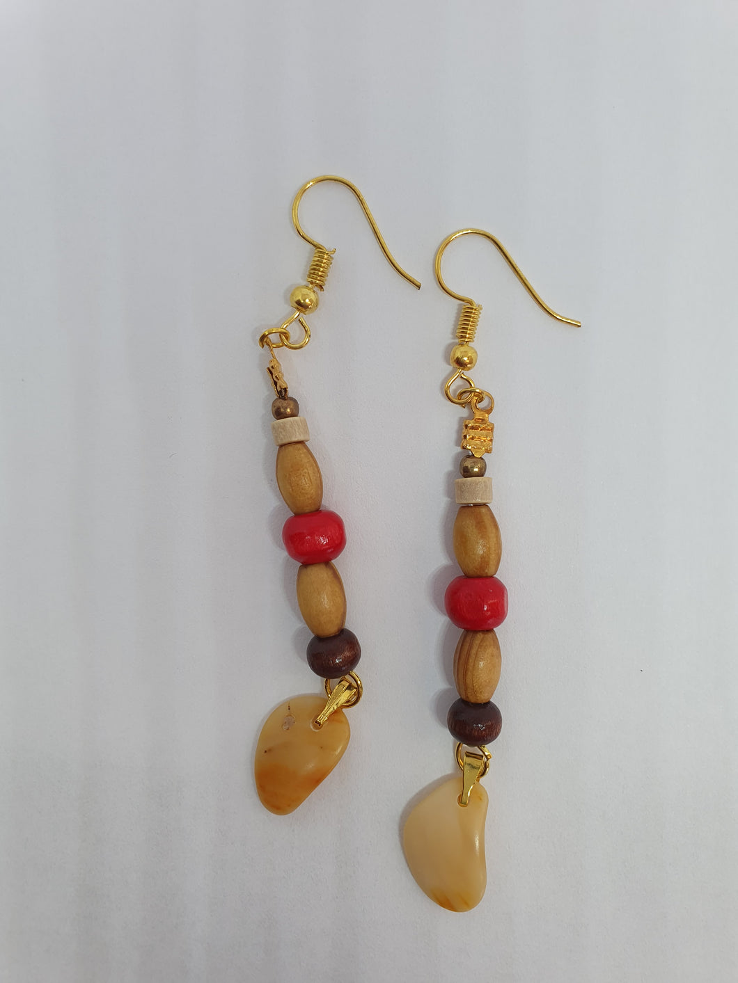 Boucles d'oreilles boisées été en couleur