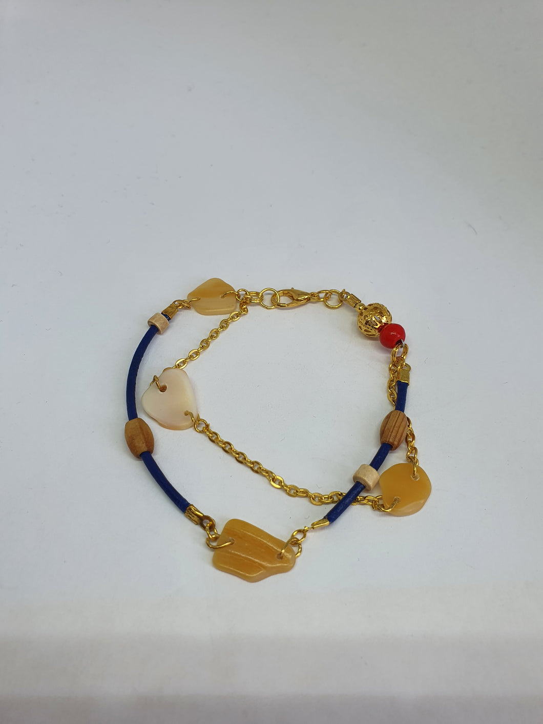 Bracelet en cordon cuir et chaîne