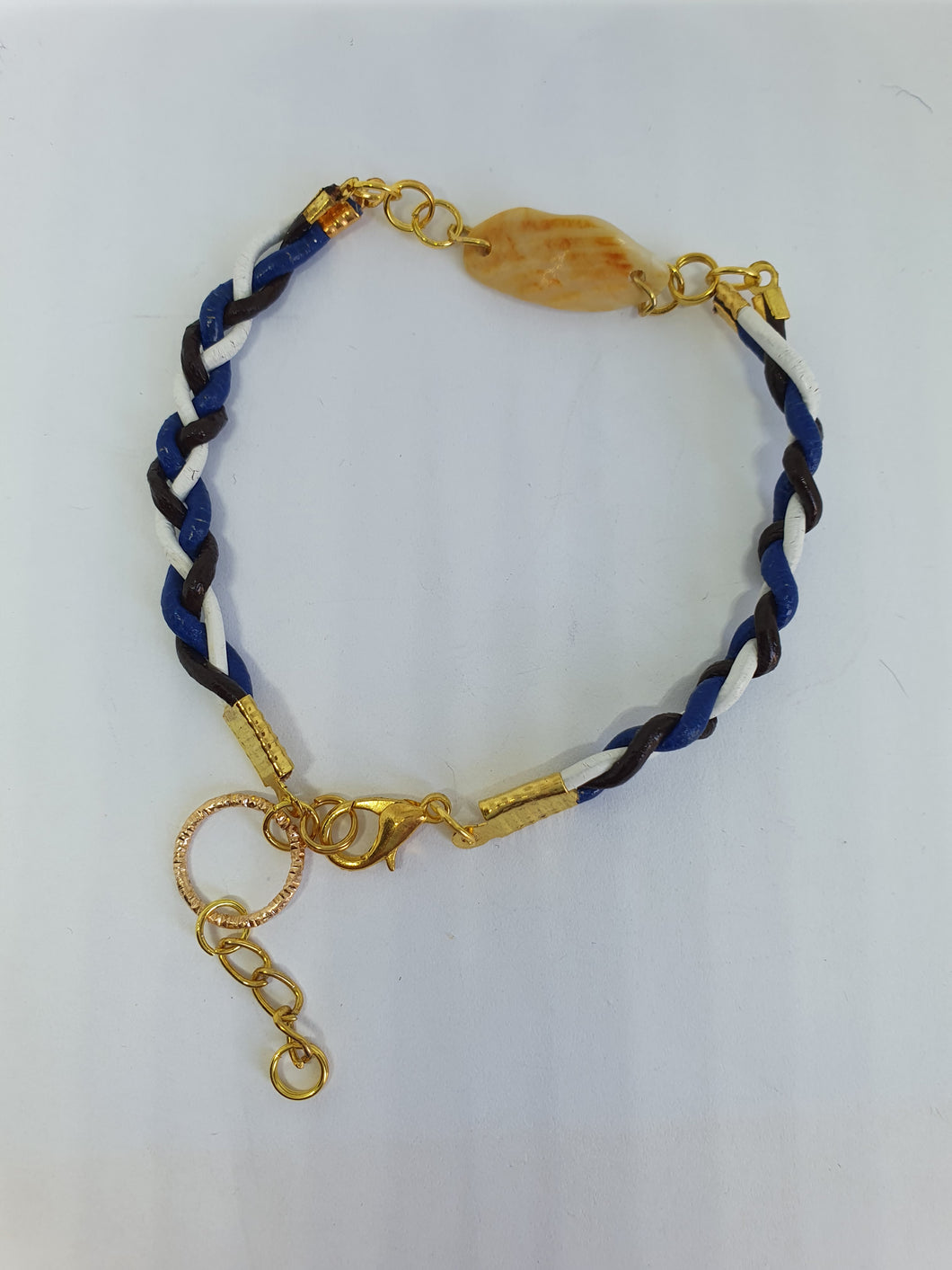 Bracelet tressé en cordon cuir véritable