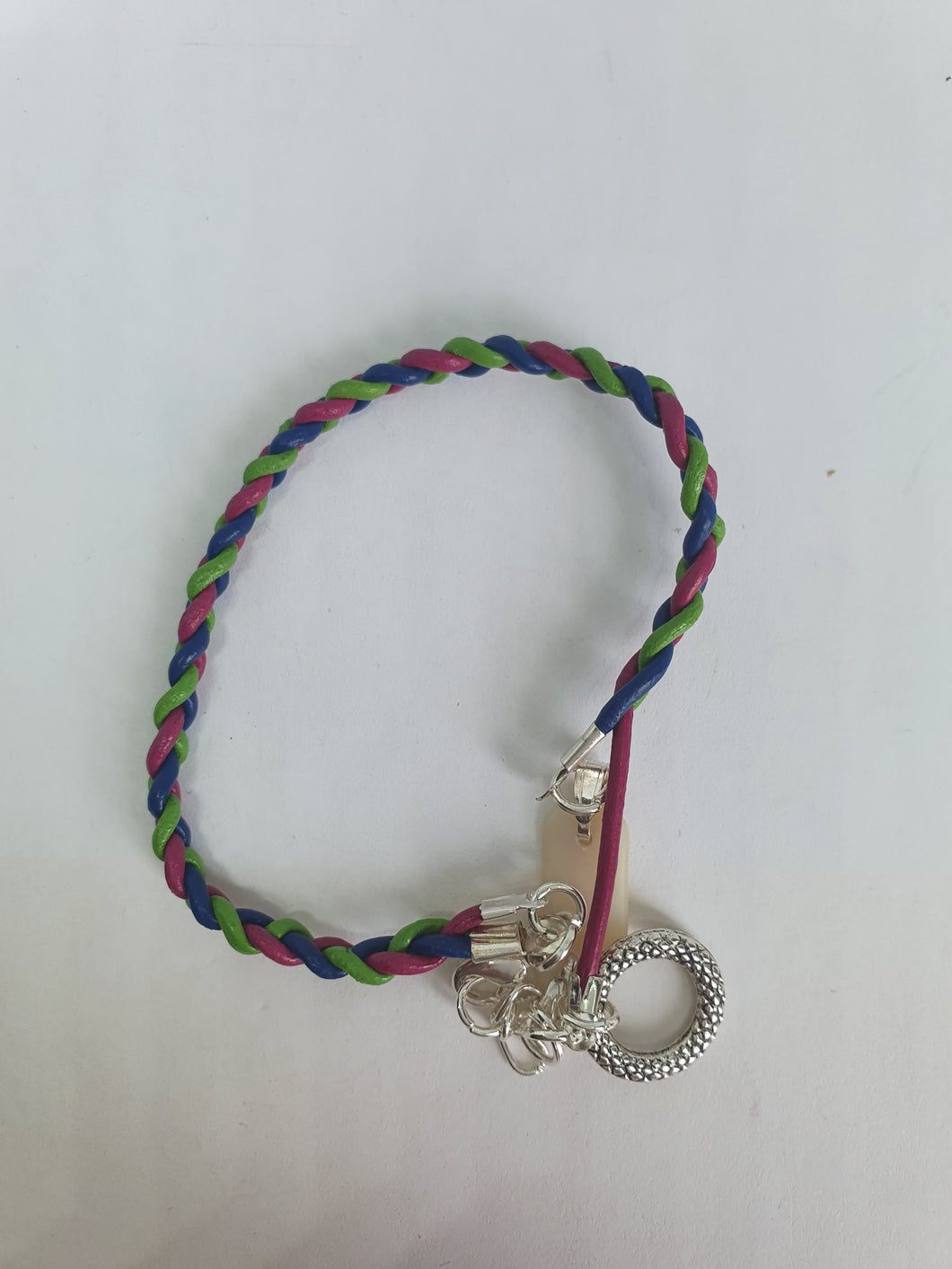 Bracelet tressé en cordon cuir véritable