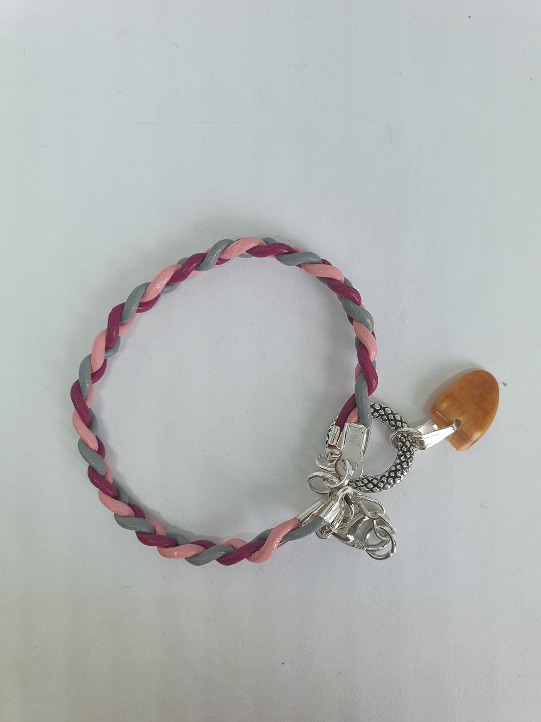 Bracelet tressé en cordon cuir véritable