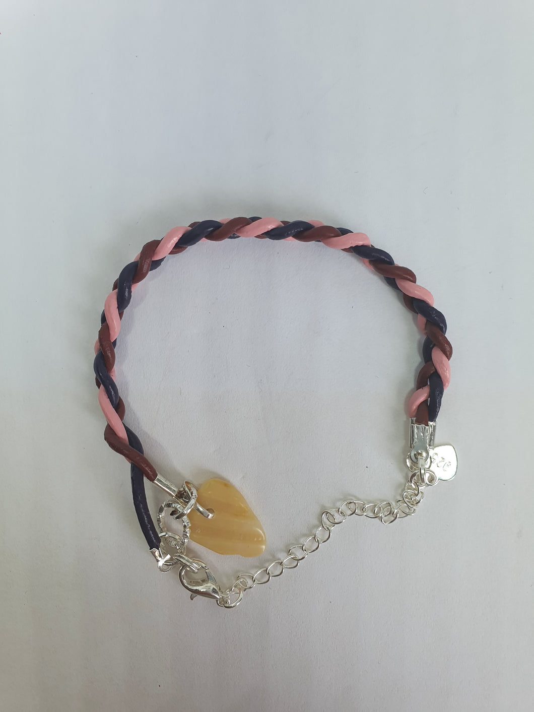 Bracelet tressé en cordon cuir véritable