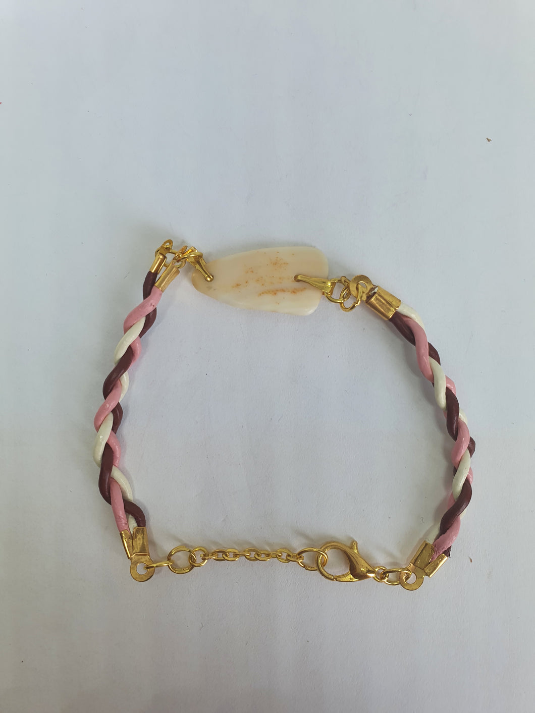 Bracelet tressé en cordon cuir véritable