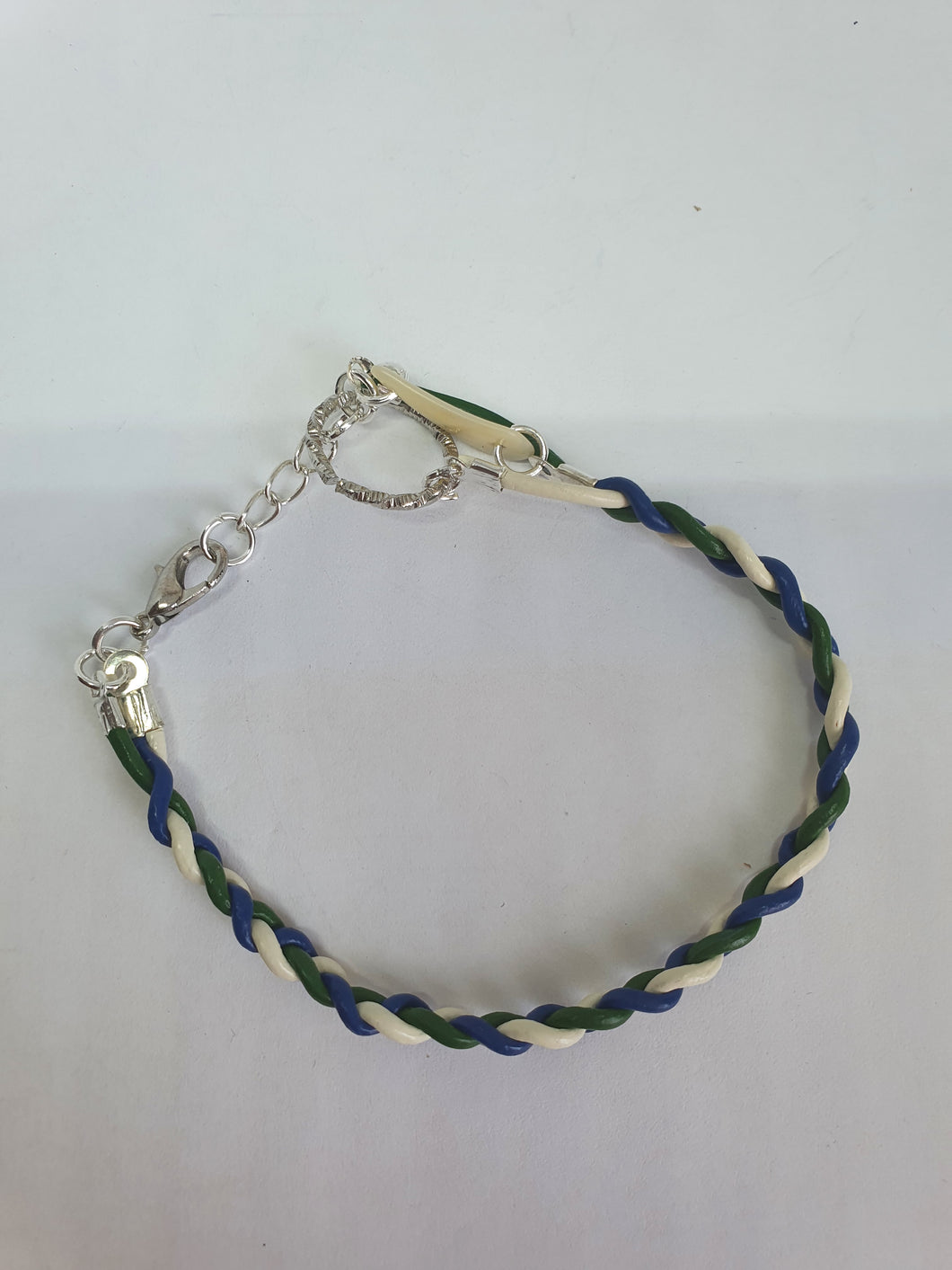 Bracelet tressé en cordon cuir véritable