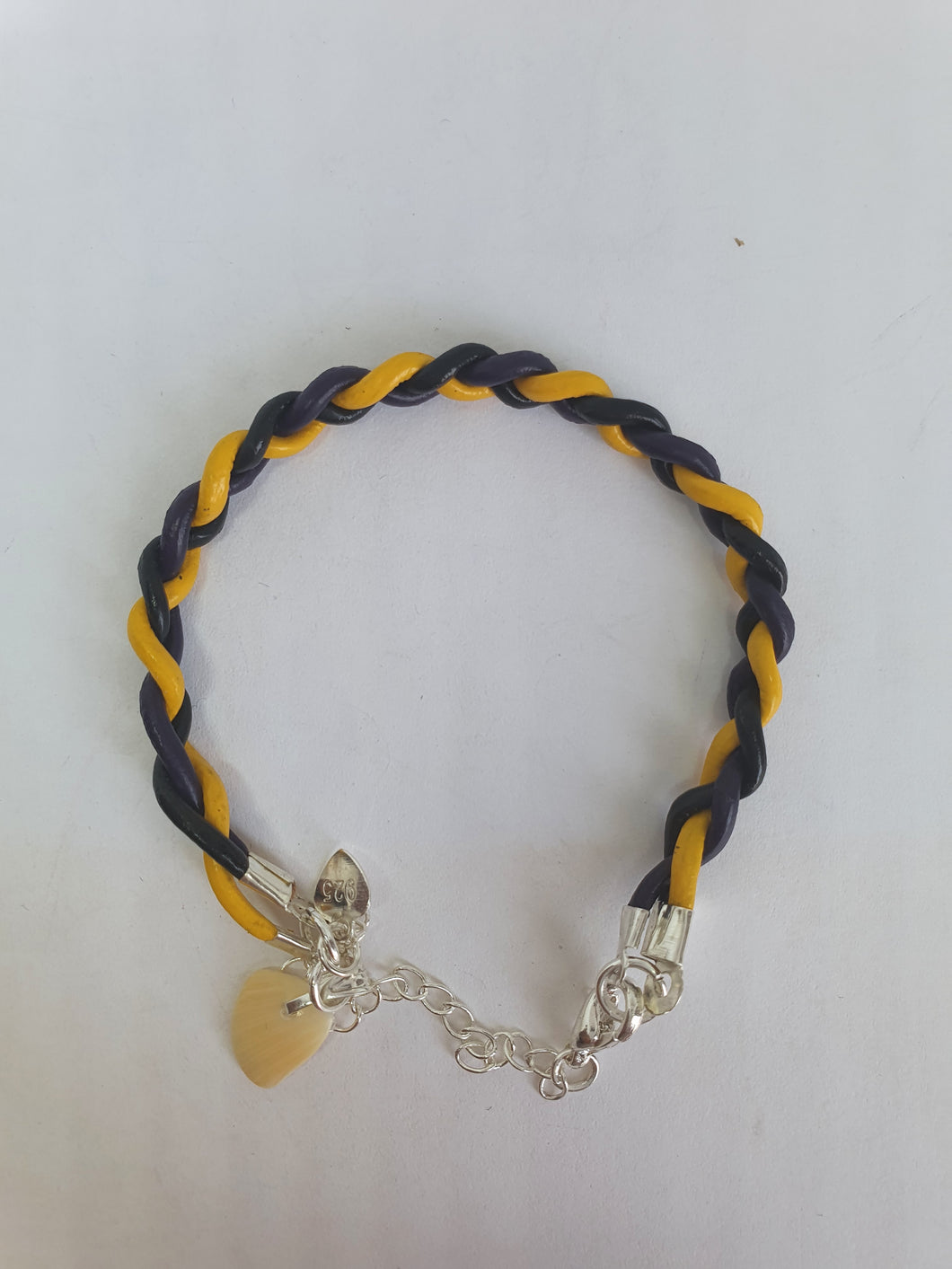 Bracelet tressé en cordon cuir véritable