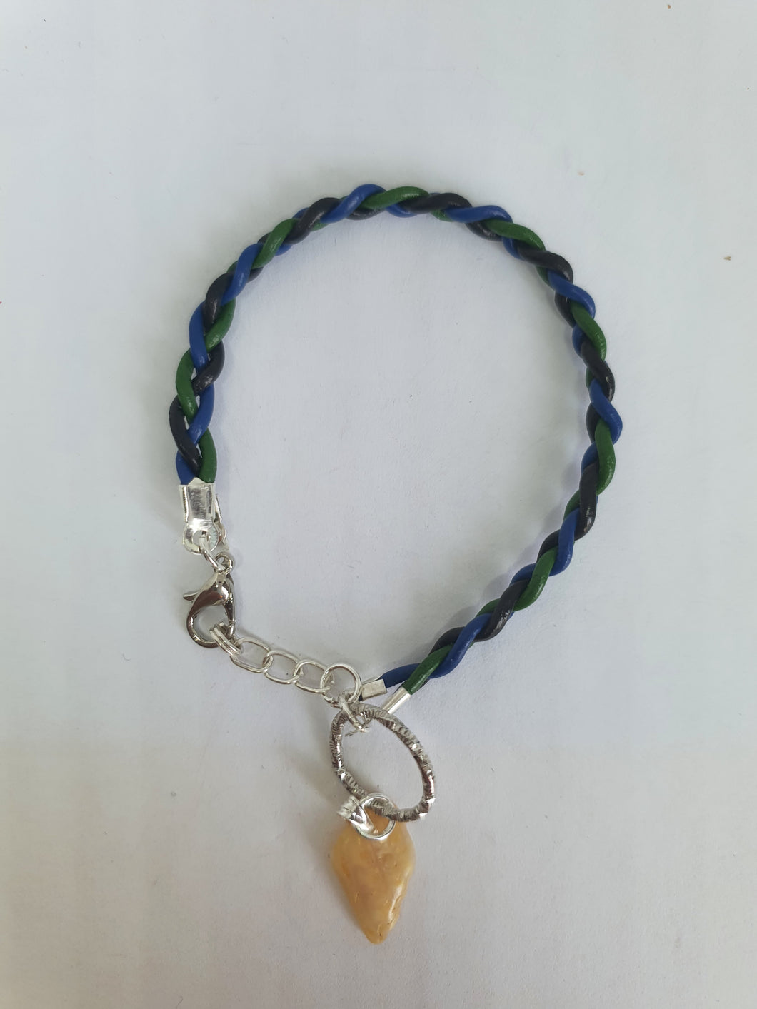 Bracelet tressé en cordon cuir véritable