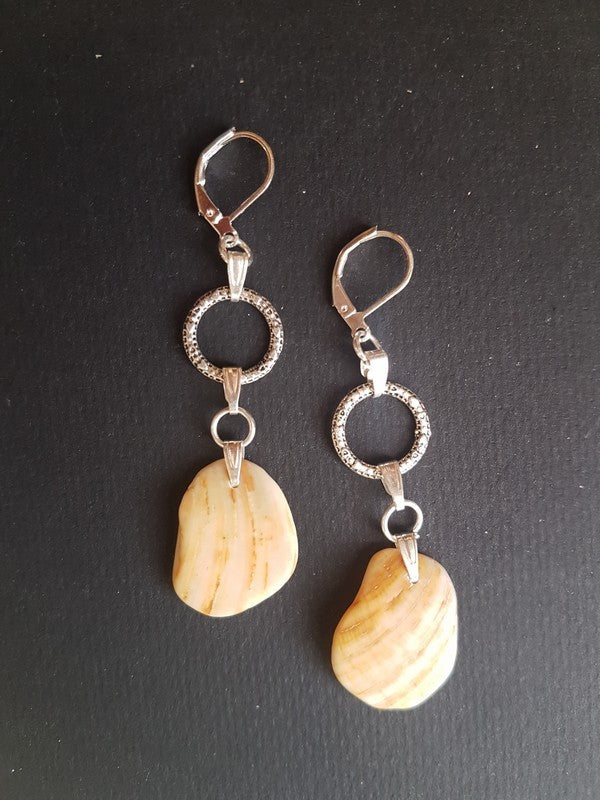 Boucles d'oreilles dormeuse en anneau strié